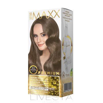 Фарба для волосся MAXX Deluxe 8.0 Світло-русий, 50 мл+50 мл+10 мл 469214 фото
