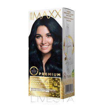 Фарба для волосся MAXX Deluxe 1.1 Синьо-чорний, 50 мл+50 мл+10 мл 469214 фото